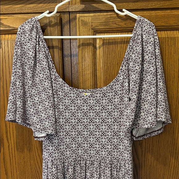 Boden Smock Detail Jersey Maxi Dress Berry Floret Tile - Picture 7 of 13